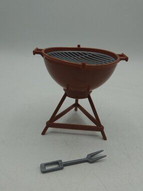 Vintage Barbie Outdoor Grill Brown with Grate and Fork